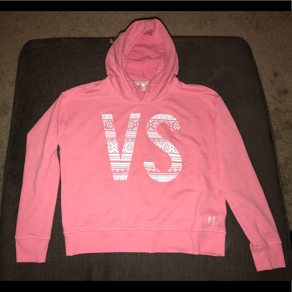 Victoria Secret Pink/White hoodie size Medium